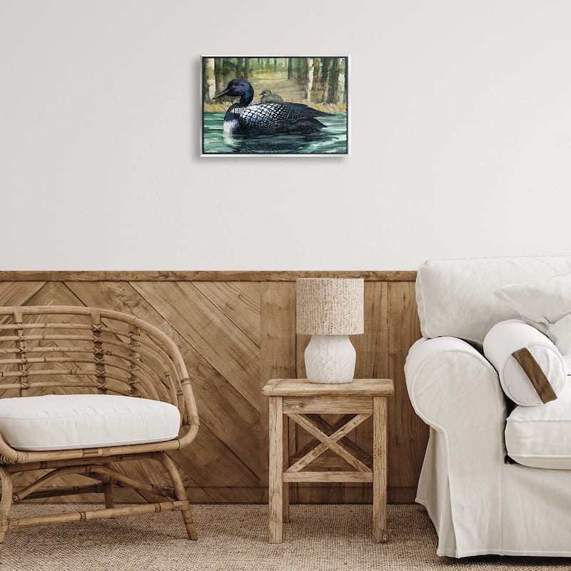 Stupell Loon with Baby on Lake Wall Plaque Art Design By Paul Brent