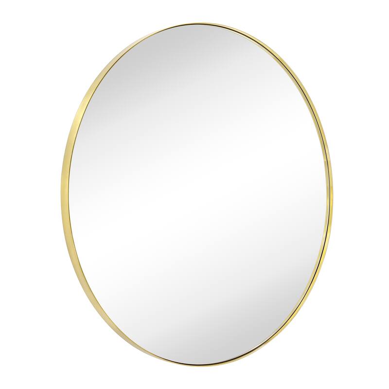 TEHOME Yolanta Round Metal Wall Mirror - 36" x 36" - Brushed Gold