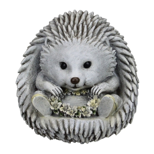 7.5" Gray and White Outdoor Hedgehog in Rain Boots Garden Statue - N/A