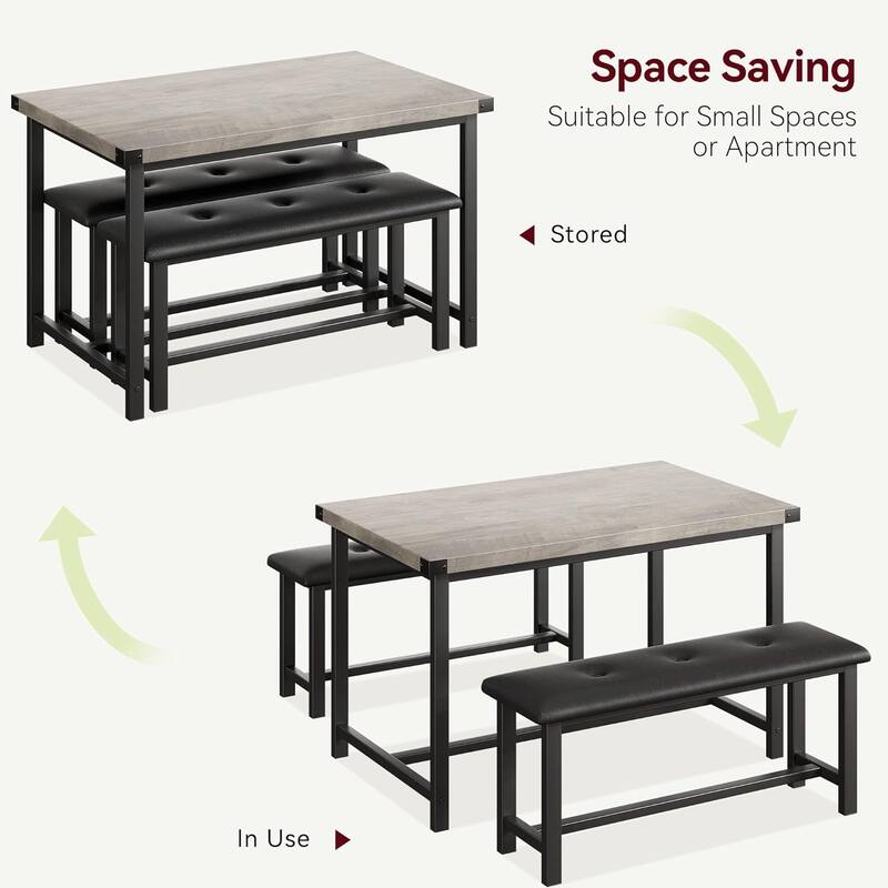 3 Piece Dining Kitchen Table and Benches for 4 On Sale Bed Bath