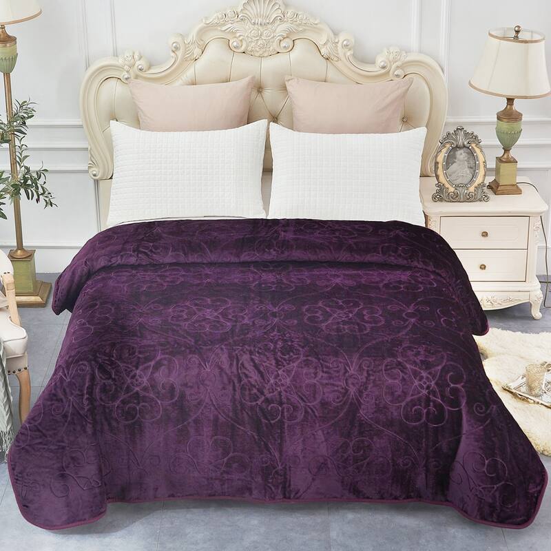 Queen Embossed Mink Flannel Blanket