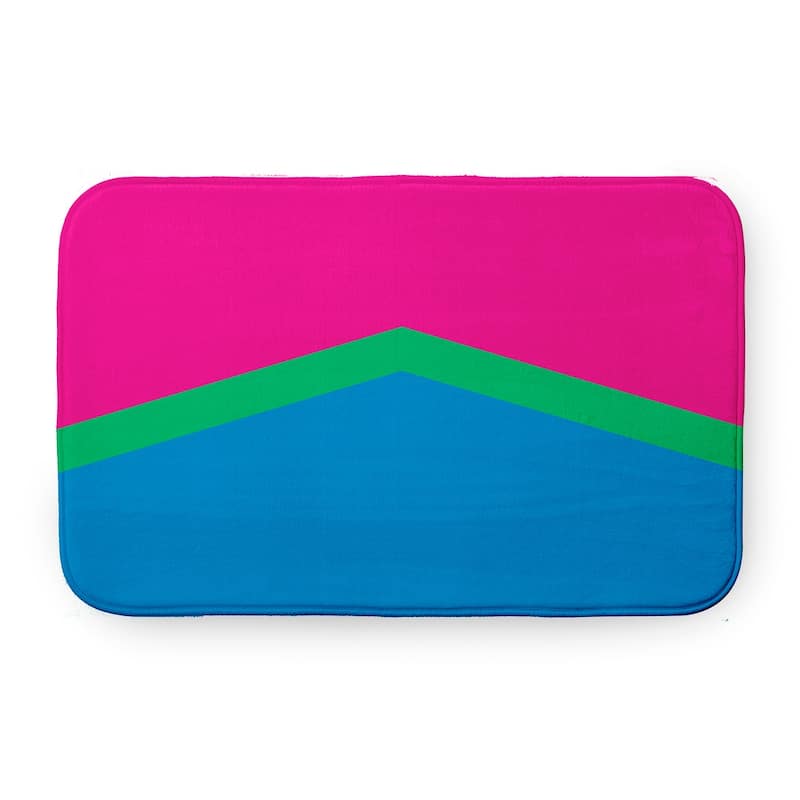 Pride Plush Microfiber Bathmat - Polysexual Chevron - 34" x 21"