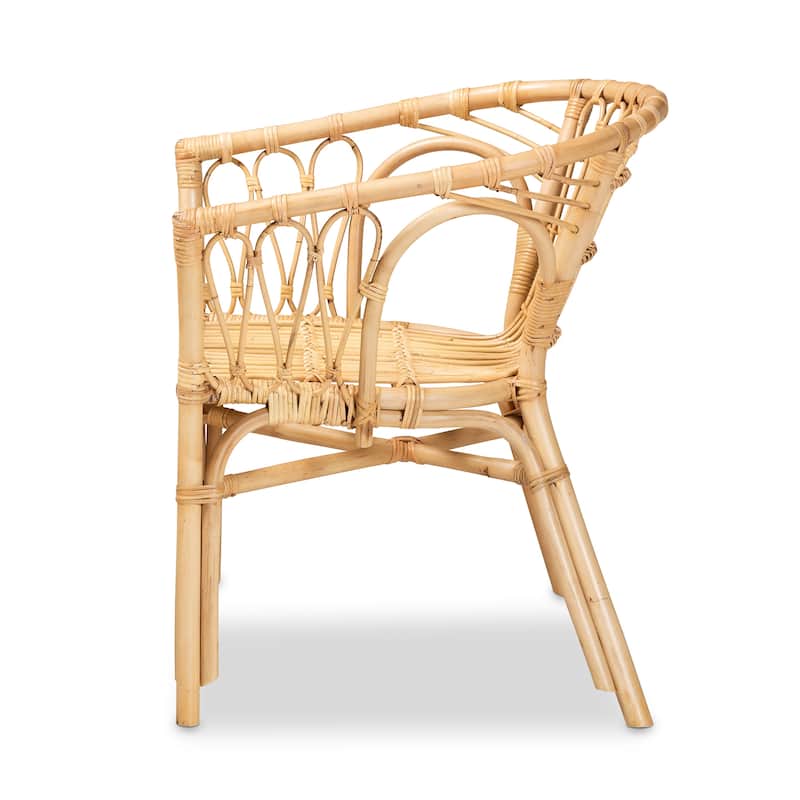 Kaka Modern Bohemian Natural Brown Rattan Dining Chair