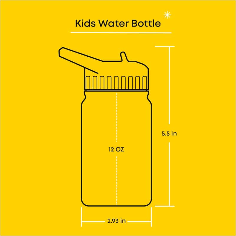 Stainless Steel Kids Water Bottle with Straw Lid - 12 oz