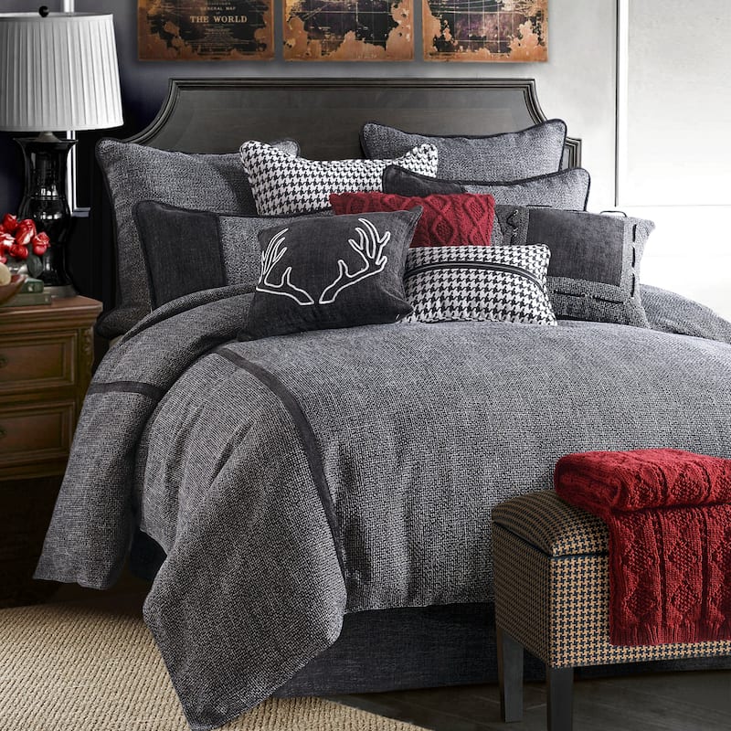 HiEnd Accents Hamilton Chenille Tweed Comforter Set, 4PC - Twin