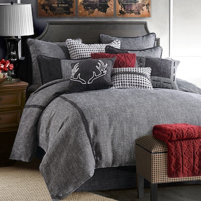 HiEnd Accents Hamilton Chenille Tweed Comforter Set, 4PC