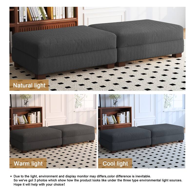 Modern Rectangular Ottoman Foot Rest Stool for Couch
