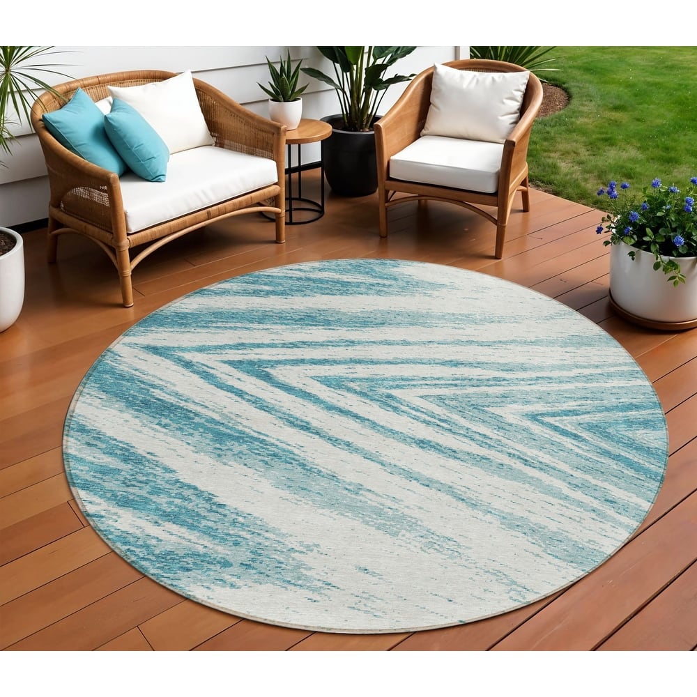 HomeRoots Abstract Transitional Rectangle Outdoor Rug