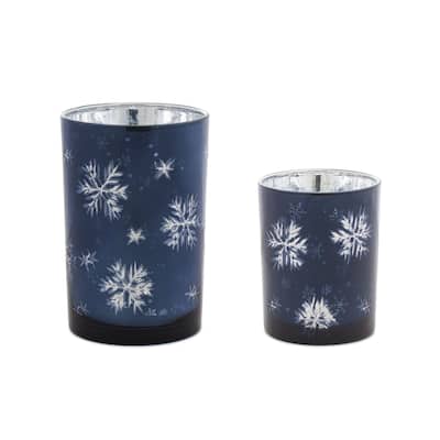 Candle Holder (Set of 2) 5"H,7"H Glass