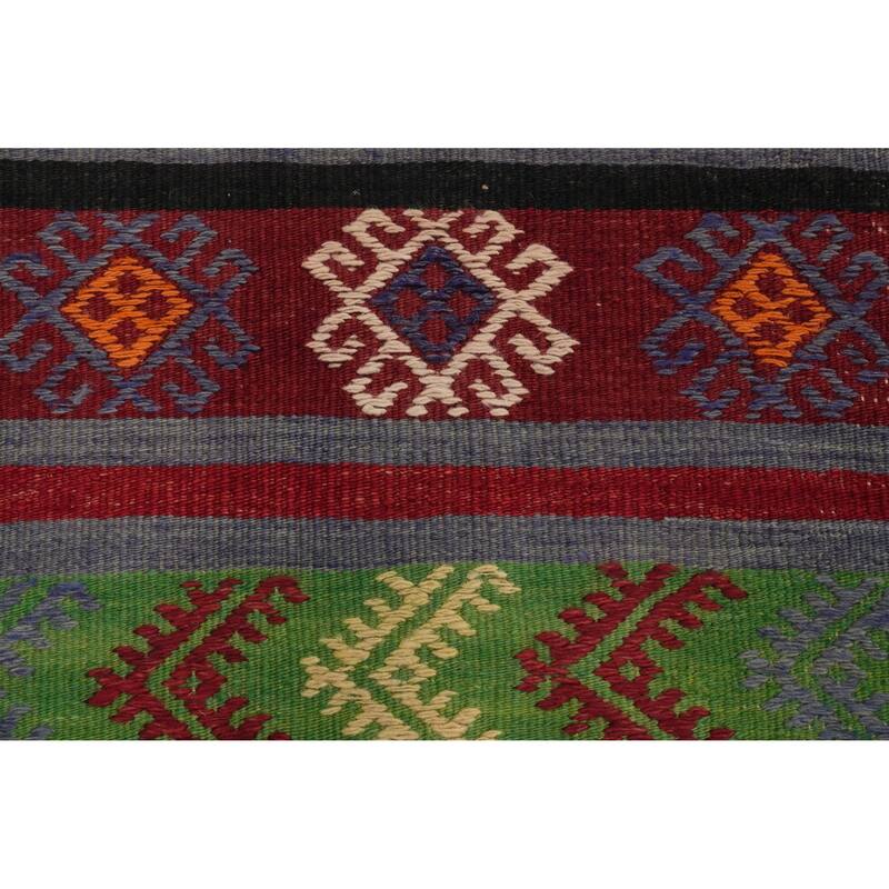 Hand Woven Oriental 100% Wool Carpet Southwestern Tribal Multi-Colored Kilim Area Rug - 10' 4'' X 5' 9''