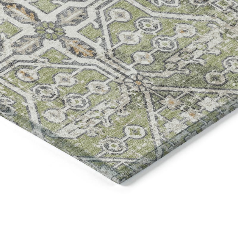 Machine Washable Indoor/Outdoor Traditional Eclectic Chantille Rug