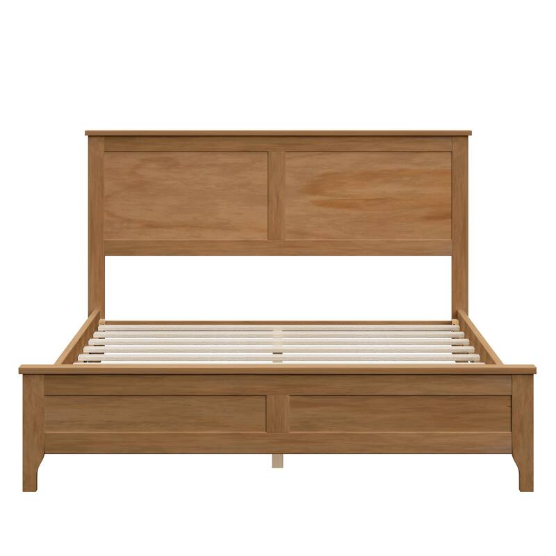 Modern Solid Wood Platform Bed with Tapered Legs and Sturdy Slats Support by Harper&Bright Designs