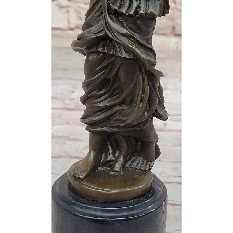 Aquarius Watercarrier Girl In Flowing Dress Carrying Jug Of Water - Bronze Sculpture By Milo