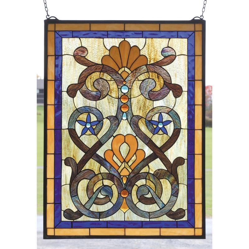 Meyda Tiffany Stained Glass Tiffany Window from the Tiffany Window - Silver