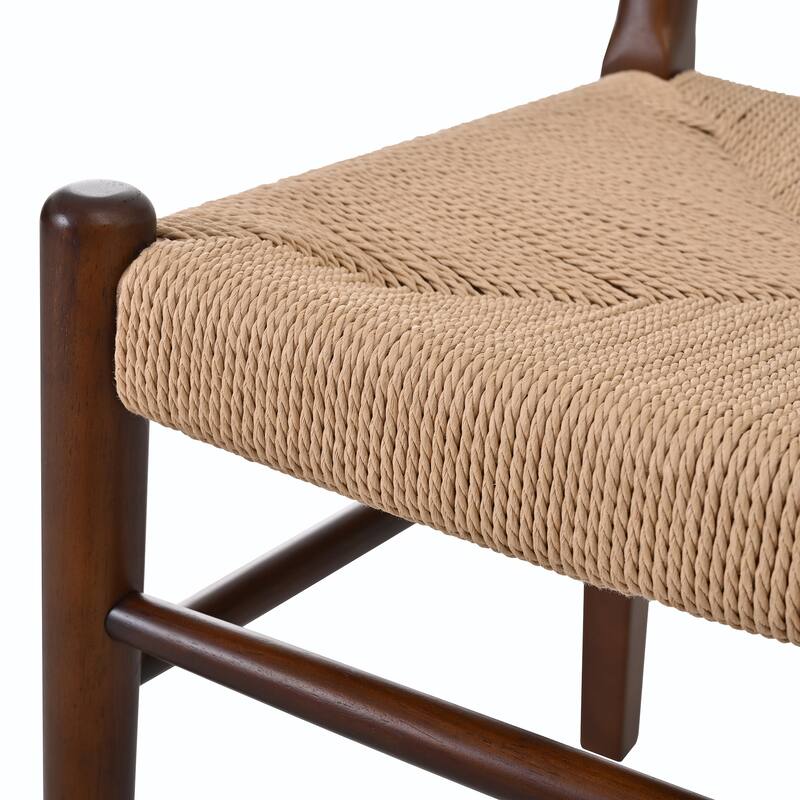 Christopher Knight Home - Modern Solid Ruberwood Dining Chair Set with Handwoven Paper Rope Seat and Back