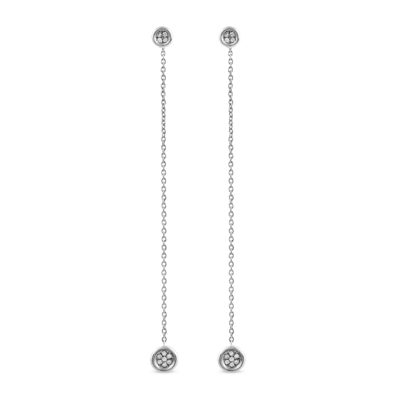 14k Gold 1/20ct TDW Diamond Linear Drop Earrings for Women