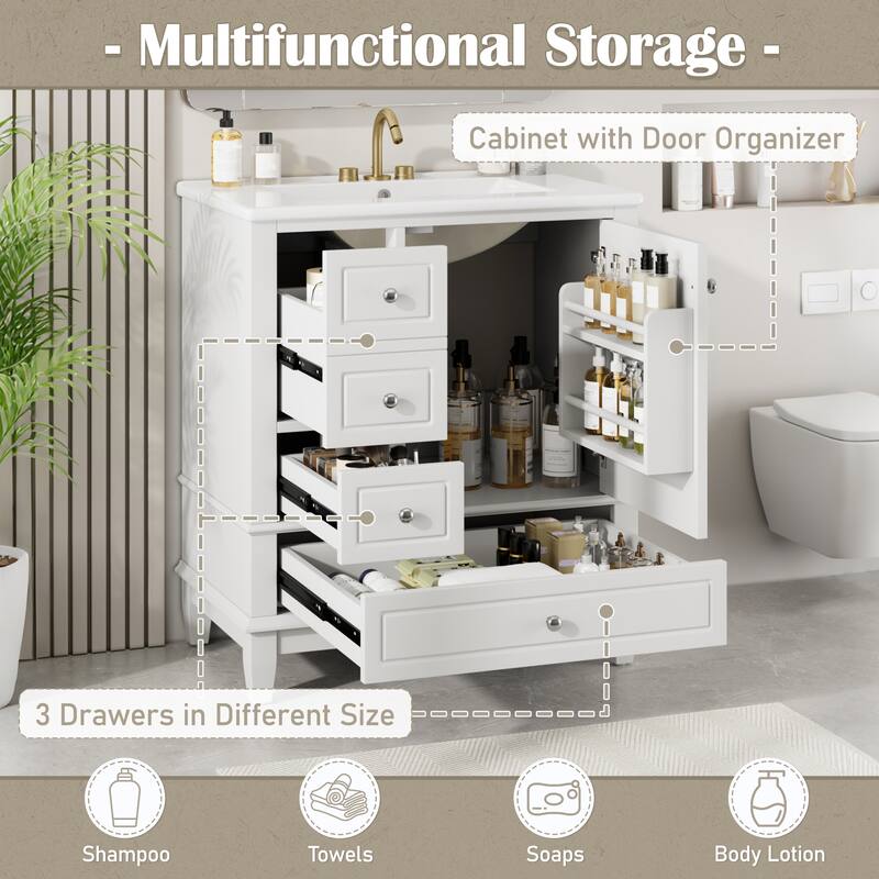 Christopher Knight Home 30" Stylish and Functional Bathroom Vanity with Sink
