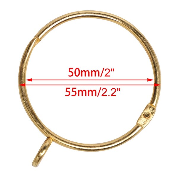 25mm Inner Diameter White Hinge 20x Plastic Antique Brass Style Curtain Rod Rings 