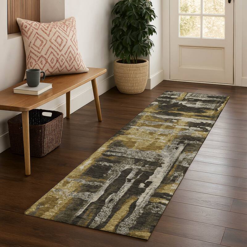 Premium Washable Super Soft Modern Glam Mayfield Rug - Coffee - 2'3" x 7'6"