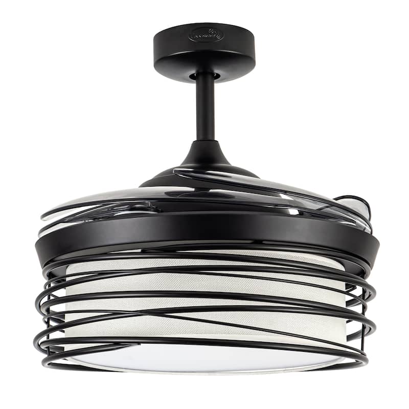 Fanaway Luna Black 48-inch Retractable Ceiling Fan with Smoke Blades