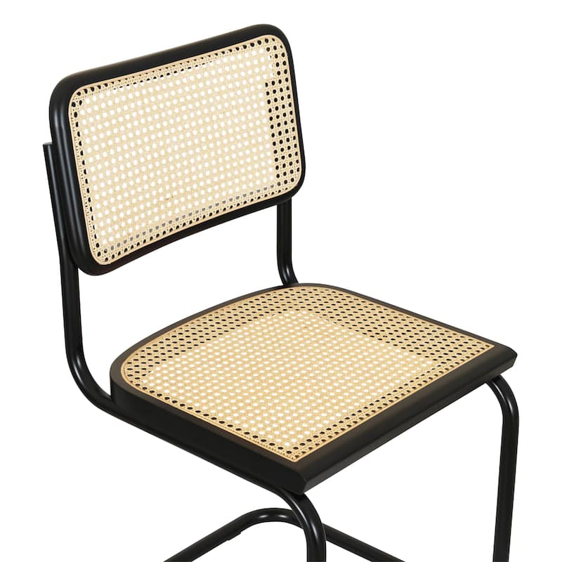 Breuer Chair Company Marcel Breuer Cesca Cane Cantilever Side Chair w/ Black Steel Frame (Various Wood & Cane Colors)