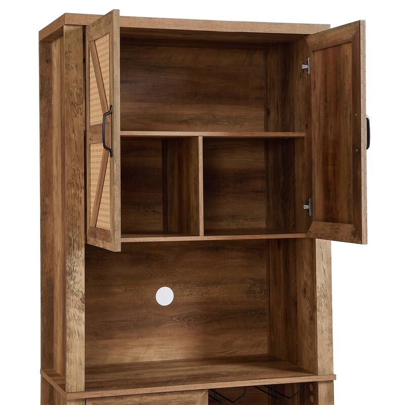 Bar Cabinet with Square Compartments and Shelves
