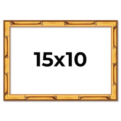 15x10 Frame Gold Bamboo Picture Frame - Complete Modern Photo Frame