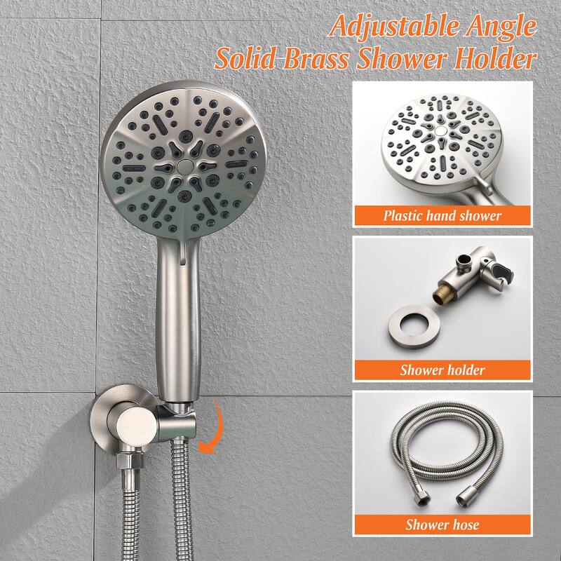 Wall Mounted Tub Faucet With Handheld Shower Waterfall Bathtub Faucet With Hand Shower Tub Filler With Pressure Balance Valve