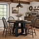 preview thumbnail 8 of 28, Farmhouse 43" Round Dining Table with Sturdy Wooden Pedestal, Built-in Storage Shelf