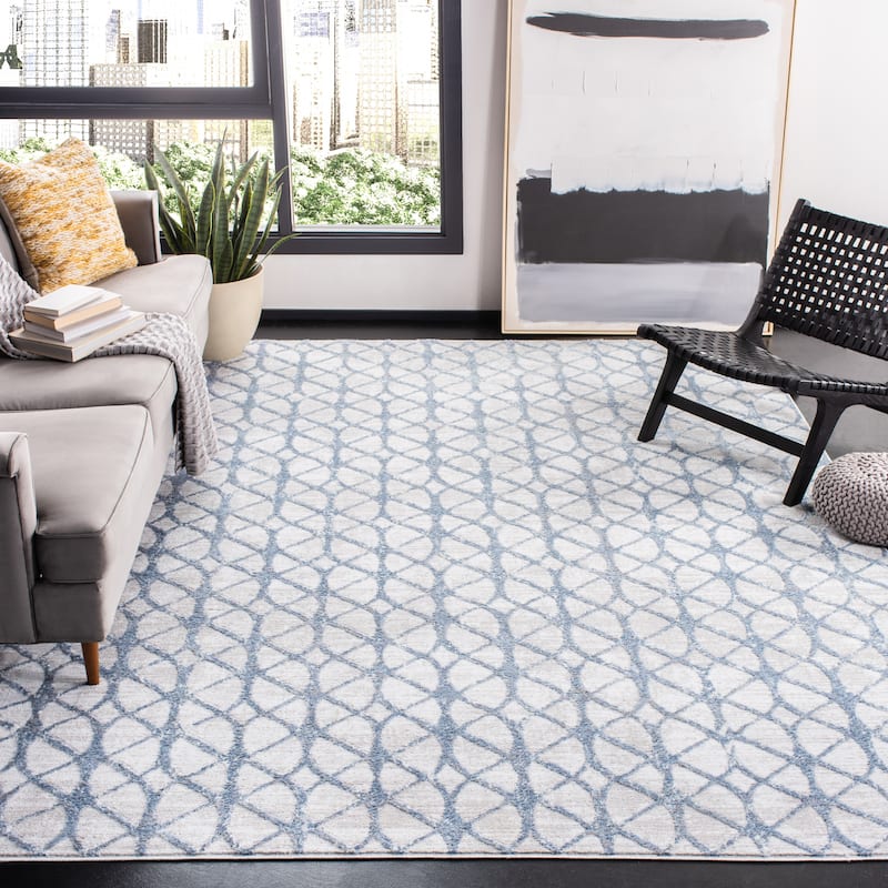 SAFAVIEH Amelia Tanasa Geometric Distressed Rug - 8' x 10' - Grey/Blue