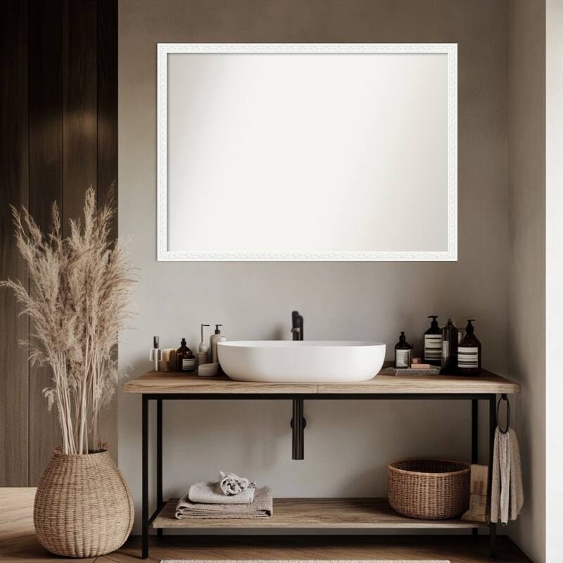 Bethany Non-Beveled Wood Framed Bathroom Vanity Wall Mirror