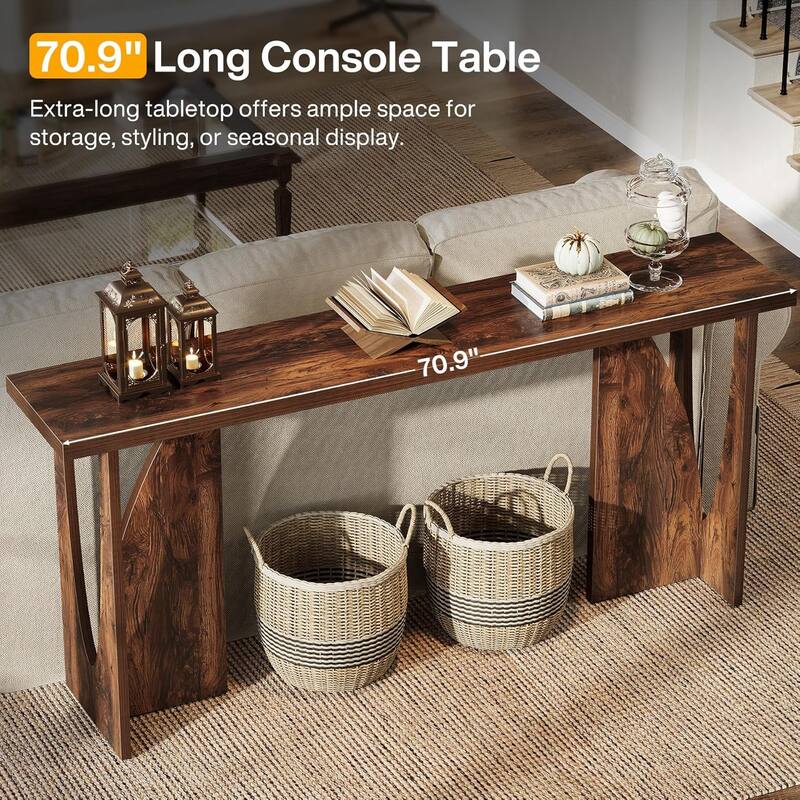 70.9 Inches Narrow Console Sofa Table for Entryway Living Room - 70.9"W *11.8"D*31.5"H
