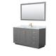 Option Dark Gray, Gold Trim, White Carrara Marble Top