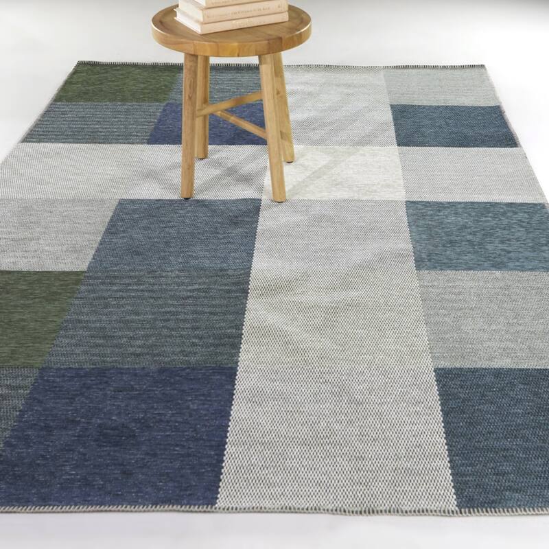 Davies Color Block Indoor/Outdoor Area Rug - 7'10" x 10' - Blue