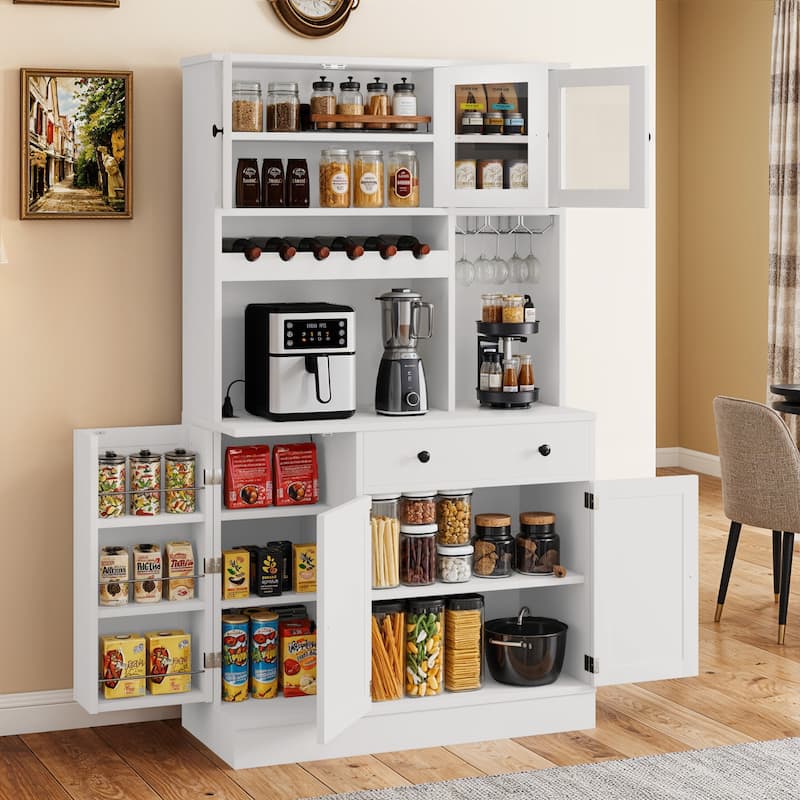 Moasis 71''H Kitchen Pantry Storage Cabinet - 40.9"L x 15.7"W x 71"H