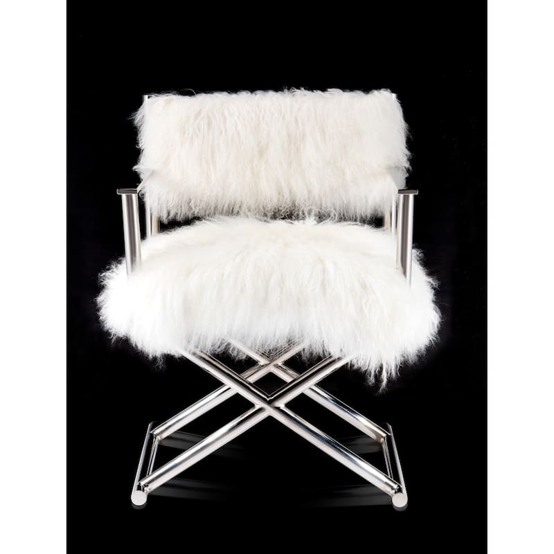 Pasargad Home Paris Love Director's Chair, Ivory - 18"W x 23.5"L x 31"H