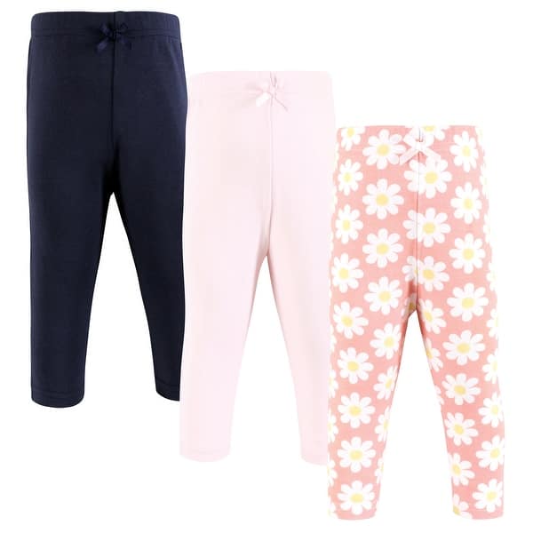 slide 2 of 2, Hudson Baby Infant Girl Cotton Pants and Leggings, White Coral Daisy, 2T White Coral Daisy - 2T
