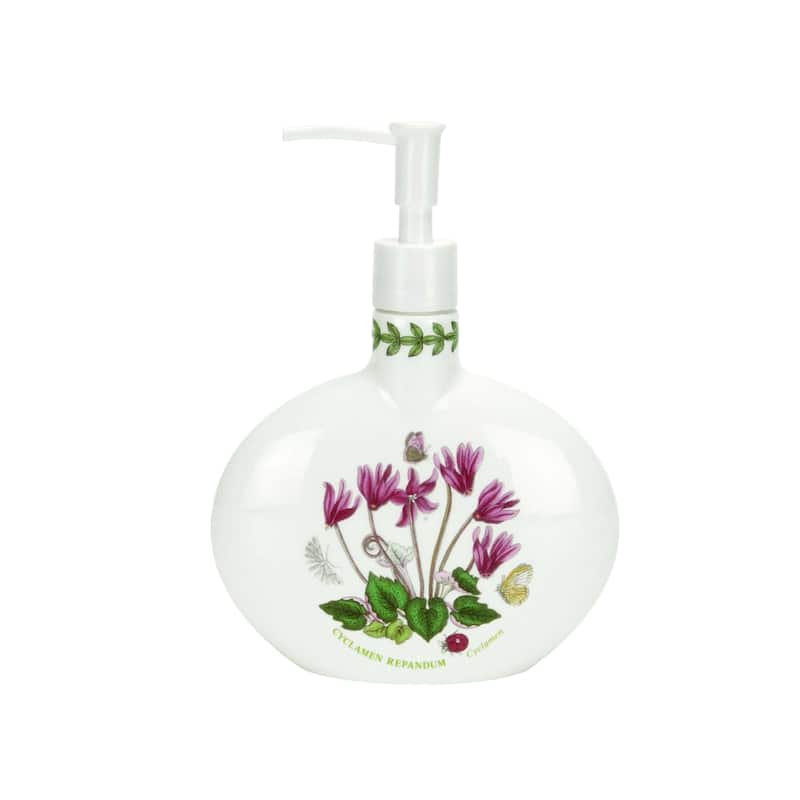 Portmeirion Botanic Garden Soap Dispenser - Cyclamen Motif - 7.5 in - Cyclamen Motif - 7.5 in