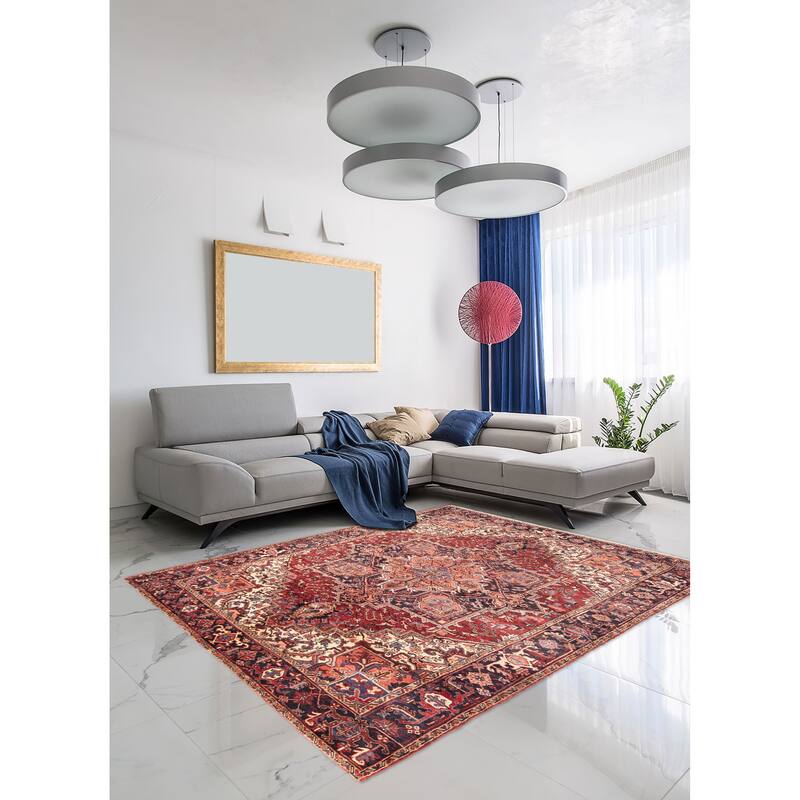 ECARPETGALLERY Hand-knotted Sarabi Dark Red Wool Rug - 8'7 x 10'10