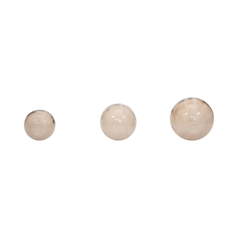 Sagebrook Home Set Of 3 4/5/6" Metal Abstract Round Galaxy Orbs