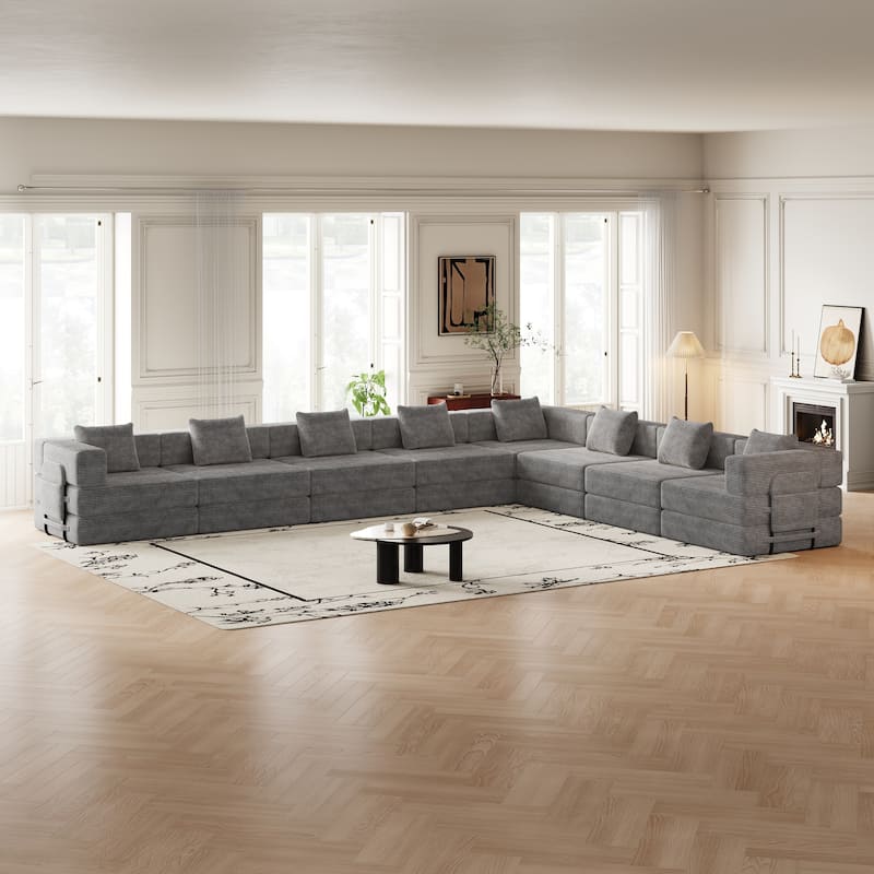 Oversized Corduroy Modular Splicing Sectional Sofa, Freely Combined