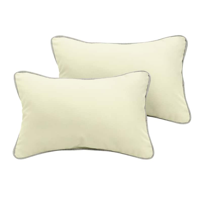 Sunbrella Canvas Natural/ Cast Silver Indoor/ Outdoor Pillow Set - 12 in x 24 in
