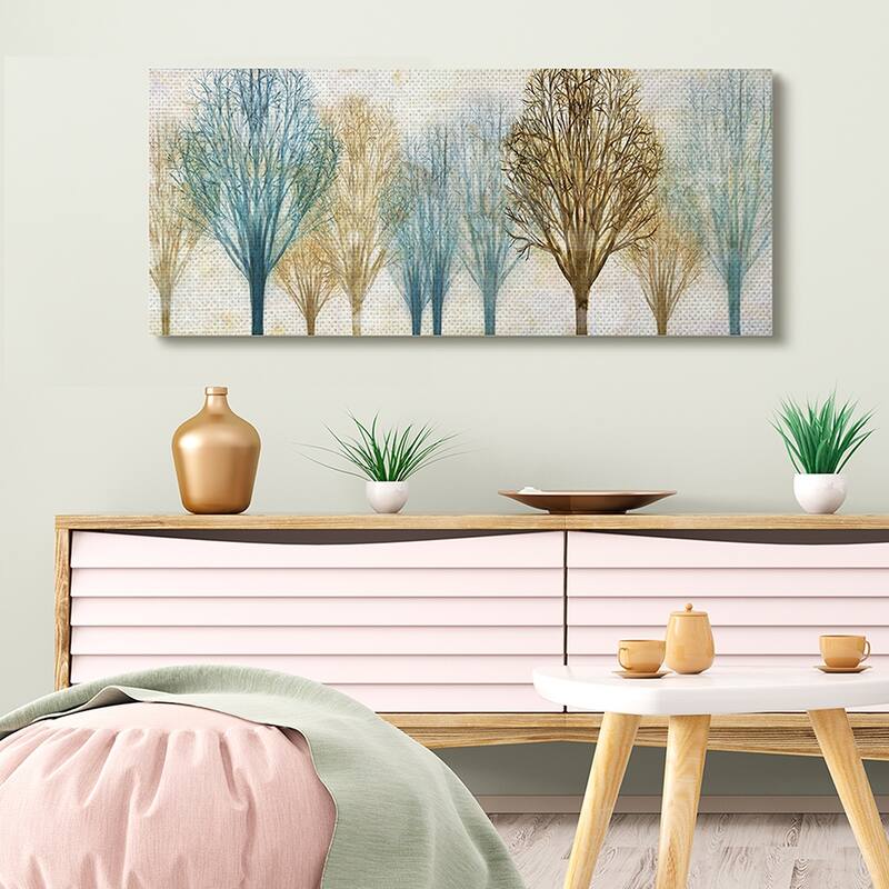 Stupell Autumn Tree Forest Bare Branches Blue Brown Canvas Wall Art