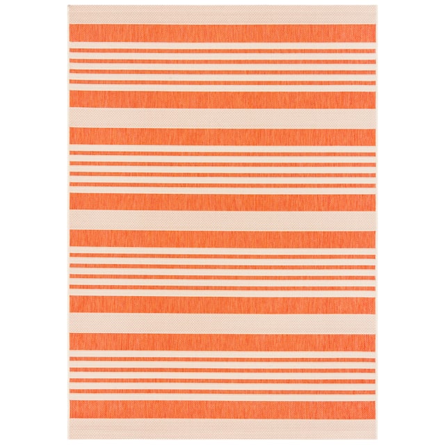 SAFAVIEH Courtyard Charmaine Indoor/ Outdoor Waterproof Area Rug - 4' x 5'7" - Terracotta/Beige