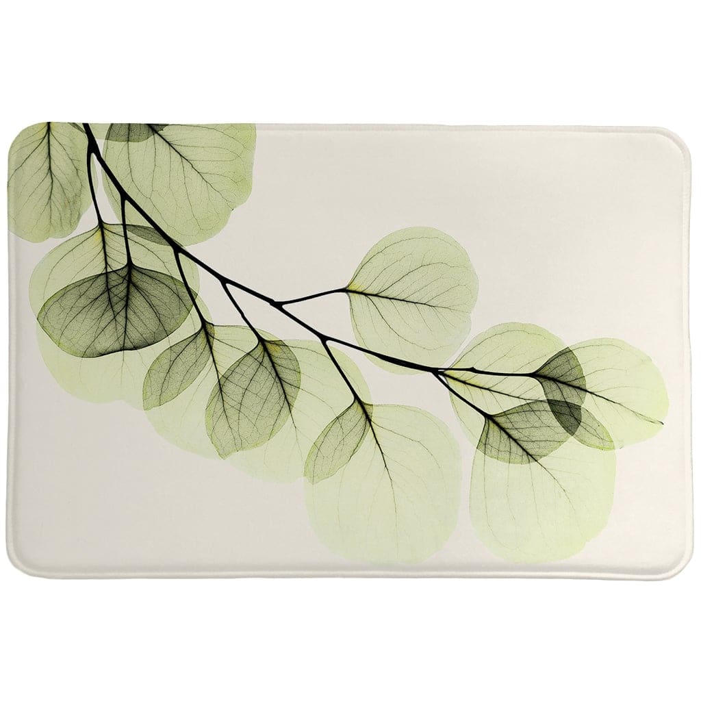 Laural Home Green X-Ray of Eucalyptus Memory Foam Rug 21x34