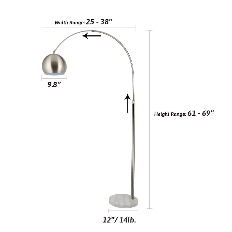 69" Modern Arching Floor Lamp with Rotatable Lamp Shade and LED Bulb