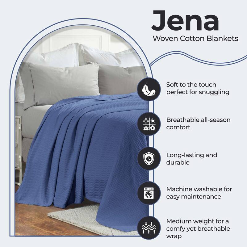 Superior Jena Cotton Textured Chevron Lightweight Woven Blanket