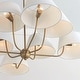 preview thumbnail 4 of 4, Welsley 8-light Aged Brass Chandelier w/ White Fabric Shade