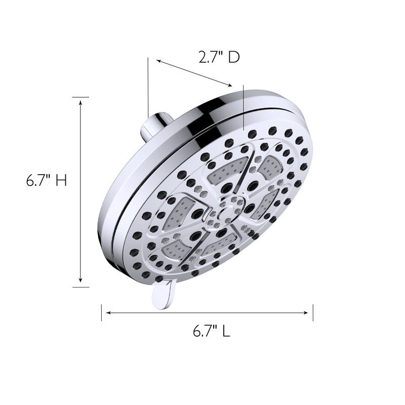 Design House 582700-PC Mills Modern 7-inch 6-Function Shower Head
