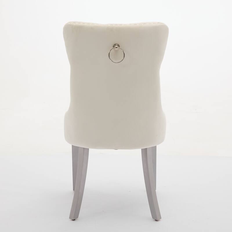 Roomfitters Upholstered Dining Chairs Set of 2 with Nailhead Trim and Wood Legs, Modern Side Chairs for Kitchen